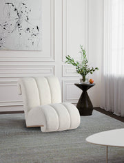 Swoon Faux Sheepskin Upholstered Accent Chair in Cream - 571Cream