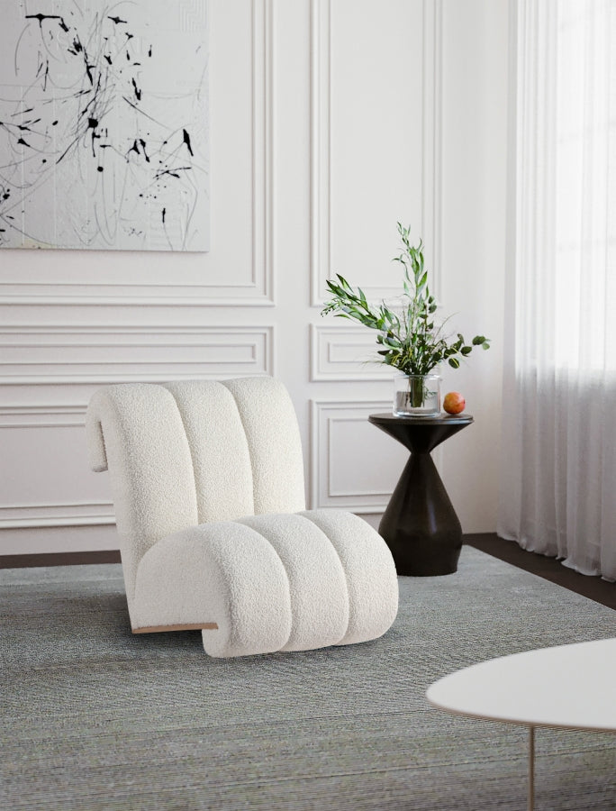 Swoon Faux Sheepskin Upholstered Accent Chair in Cream - 571Cream