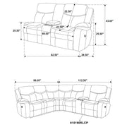 Sycamore Upholstered Power Reclining Sectional Sofa Brown - 610190P