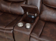 Sycamore Upholstered Power Reclining Sectional Sofa Brown - 610190P