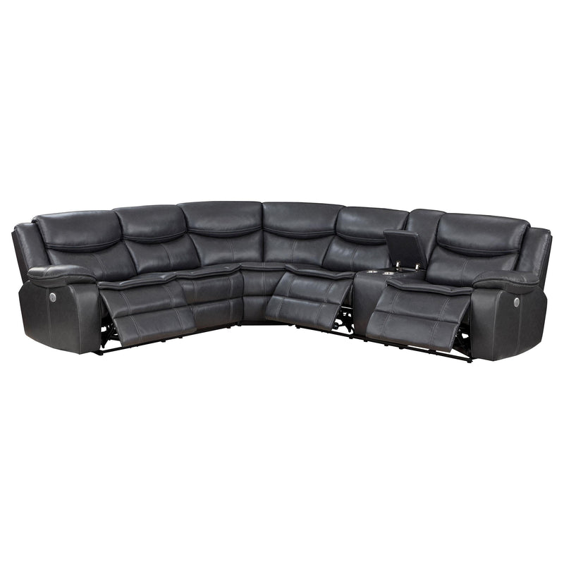 Sycamore Upholstered Power Reclining Sectional Sofa Grey - 610200P