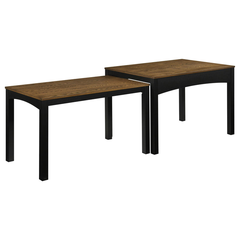 Sykes 47-inch 2-piece Nesting Dining Table Brown and Black - 190271BLK