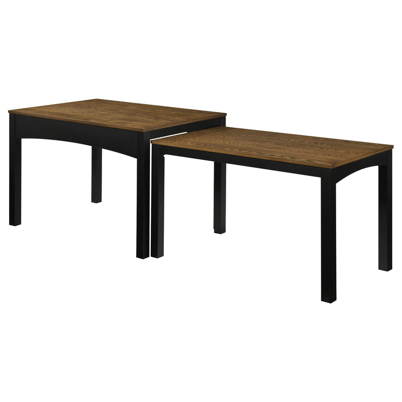 Sykes 47-inch 2-piece Nesting Dining Table Brown and Black - 190271BLK