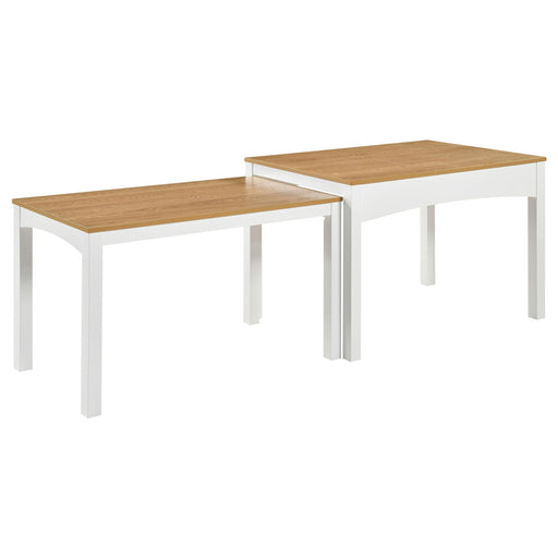 Sykes 47-inch 2-piece Nesting Dining Table Natural and White - 190271WHT