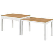 Sykes 47-inch 2-piece Nesting Dining Table Natural and White - 190271WHT