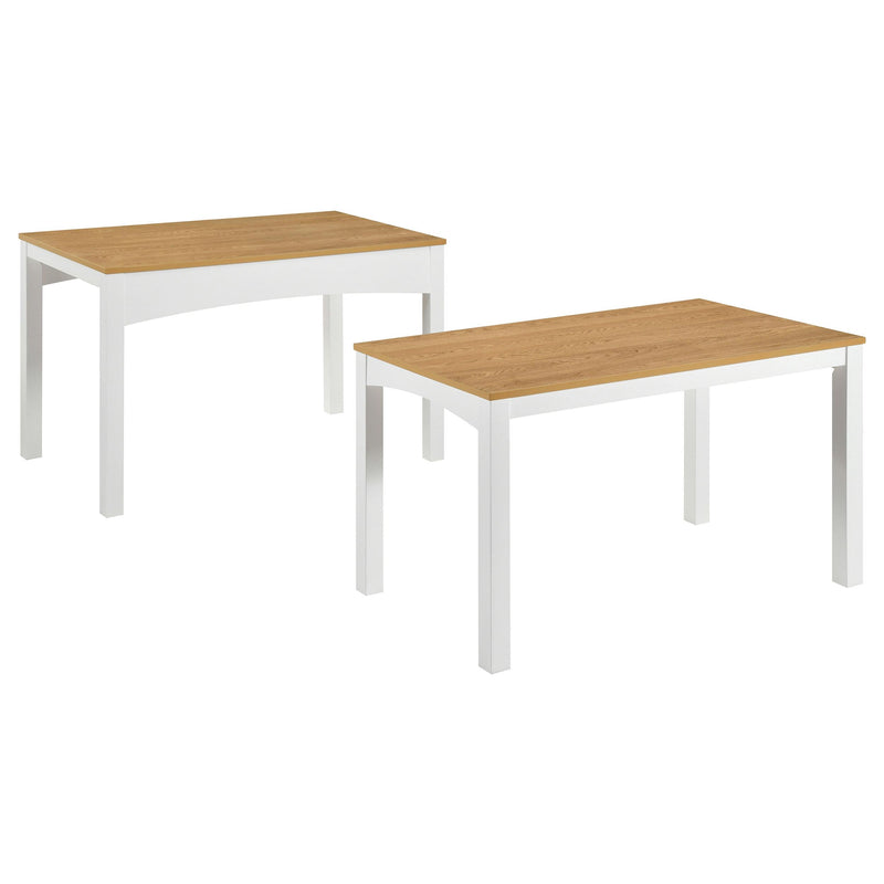 Sykes 47-inch 2-piece Nesting Dining Table Natural and White - 190271WHT
