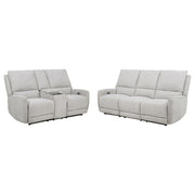 Sylmar 2-piece Chenille Power Reclining Sofa Set Dove Grey - 610521P-S2