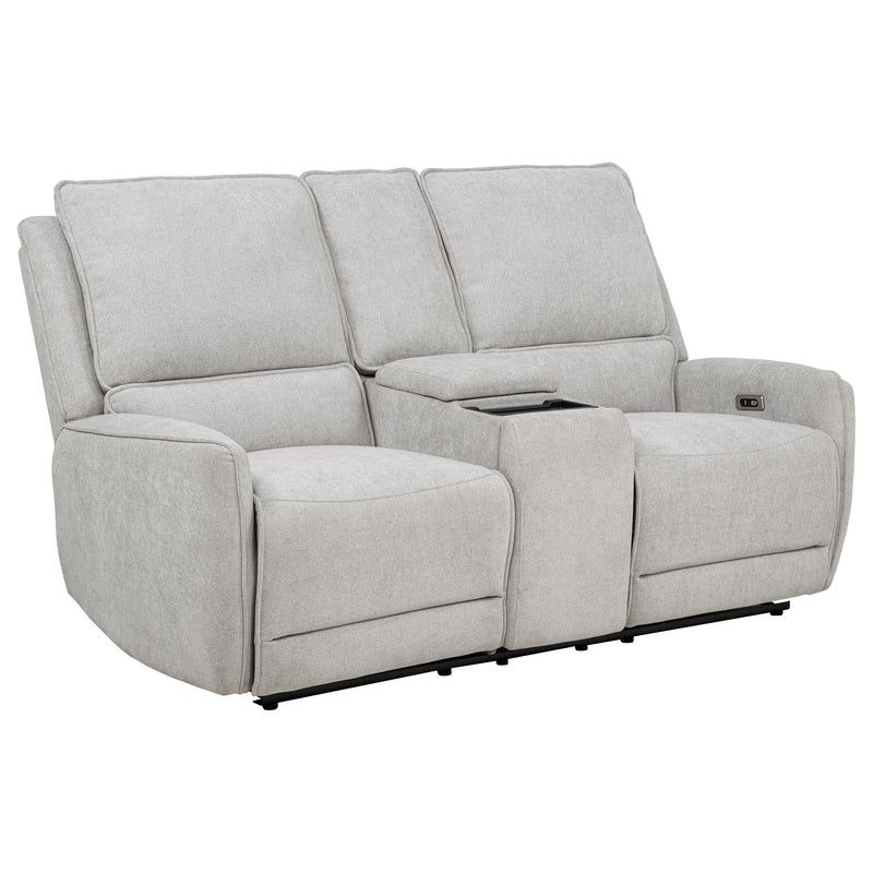 Sylmar Chenille Upholstered Power Reclining Loveseat Dove Grey - 610522P
