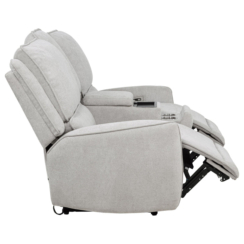 Sylmar Chenille Upholstered Power Reclining Loveseat Dove Grey - 610522P