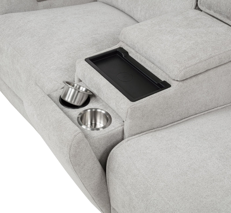 Sylmar Chenille Upholstered Power Reclining Loveseat Dove Grey - 610522P