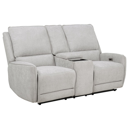 Sylmar Chenille Upholstered Power Reclining Loveseat Dove Grey - 610522P