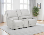 Sylmar Chenille Upholstered Power Reclining Loveseat Dove Grey - 610522P