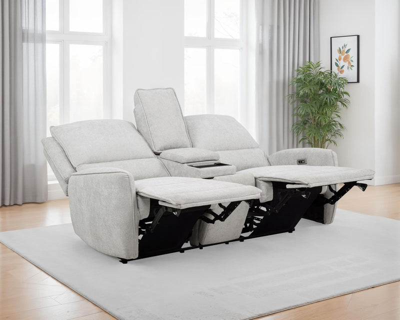Sylmar Chenille Upholstered Power Reclining Loveseat Dove Grey - 610522P