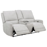 Sylmar Chenille Upholstered Power Reclining Loveseat Dove Grey - 610522P
