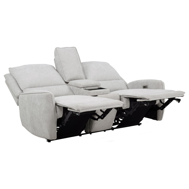 Sylmar Chenille Upholstered Power Reclining Loveseat Dove Grey - 610522P