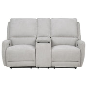 Sylmar Chenille Upholstered Power Reclining Loveseat Dove Grey - 610522P