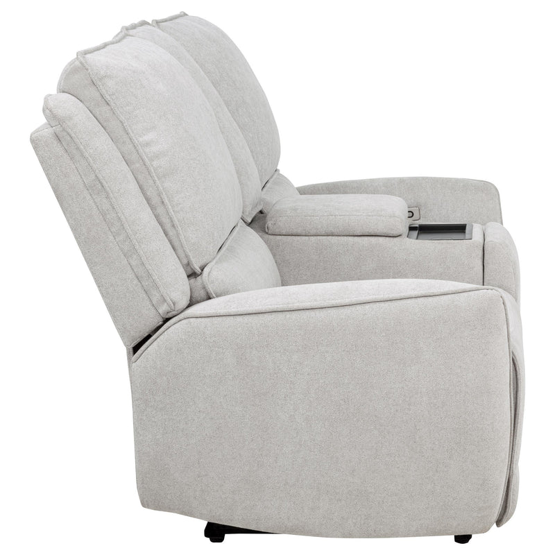 Sylmar Chenille Upholstered Power Reclining Loveseat Dove Grey - 610522P