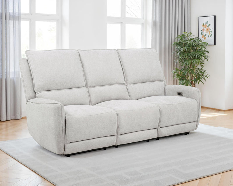 Sylmar Chenille Upholstered Power Reclining Sofa Dove Grey - 610521P