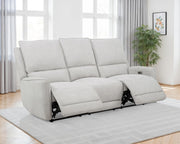 Sylmar Chenille Upholstered Power Reclining Sofa Dove Grey - 610521P