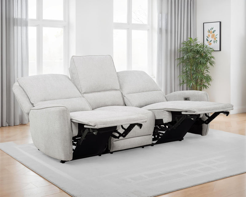 Sylmar Chenille Upholstered Power Reclining Sofa Dove Grey - 610521P