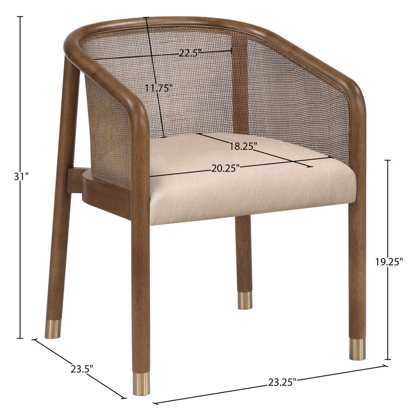 Sylvan Vegan Leather Upholstered Dining Chair in Beige, Set of 2 - 77087Beige-C