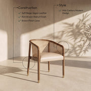 Sylvan Vegan Leather Upholstered Dining Chair in Beige, Set of 2 - 77087Beige-C