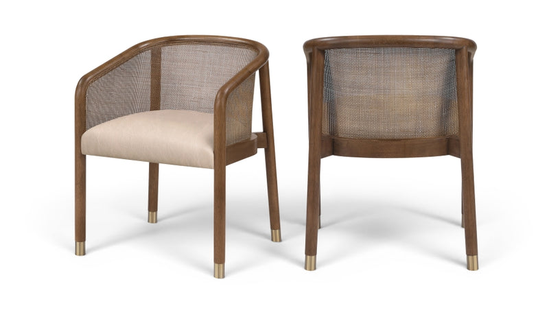 Sylvan Vegan Leather Upholstered Dining Chair in Beige, Set of 2 - 77087Beige-C