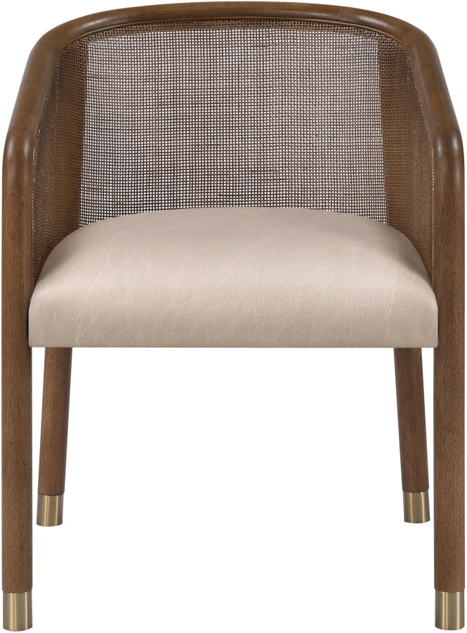 Sylvan Vegan Leather Upholstered Dining Chair in Beige, Set of 2 - 77087Beige-C
