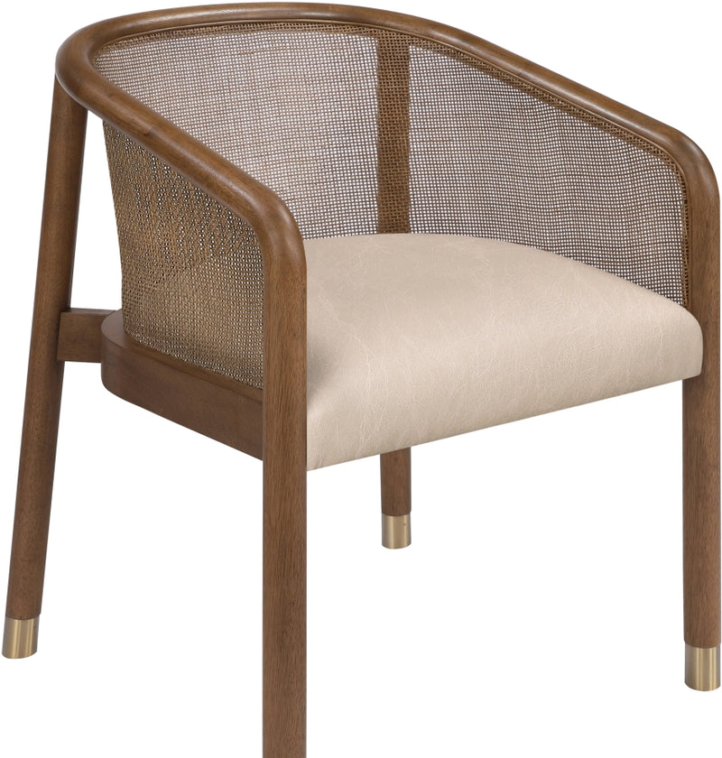 Sylvan Vegan Leather Upholstered Dining Chair in Beige, Set of 2 - 77087Beige-C