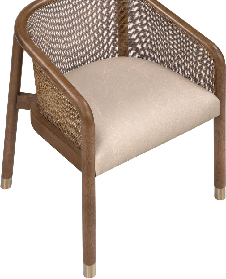 Sylvan Vegan Leather Upholstered Dining Chair in Beige, Set of 2 - 77087Beige-C