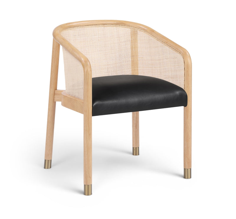 Sylvan Vegan Leather Upholstered Dining Chair in Black, Set of 2 - 77088Black-C