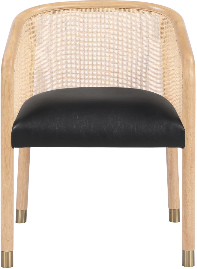 Sylvan Vegan Leather Upholstered Dining Chair in Black, Set of 2 - 77088Black-C