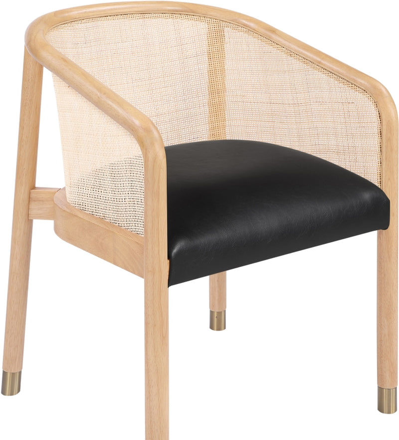 Sylvan Vegan Leather Upholstered Dining Chair in Black, Set of 2 - 77088Black-C