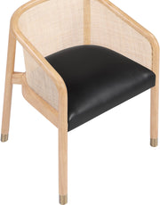 Sylvan Vegan Leather Upholstered Dining Chair in Black, Set of 2 - 77088Black-C