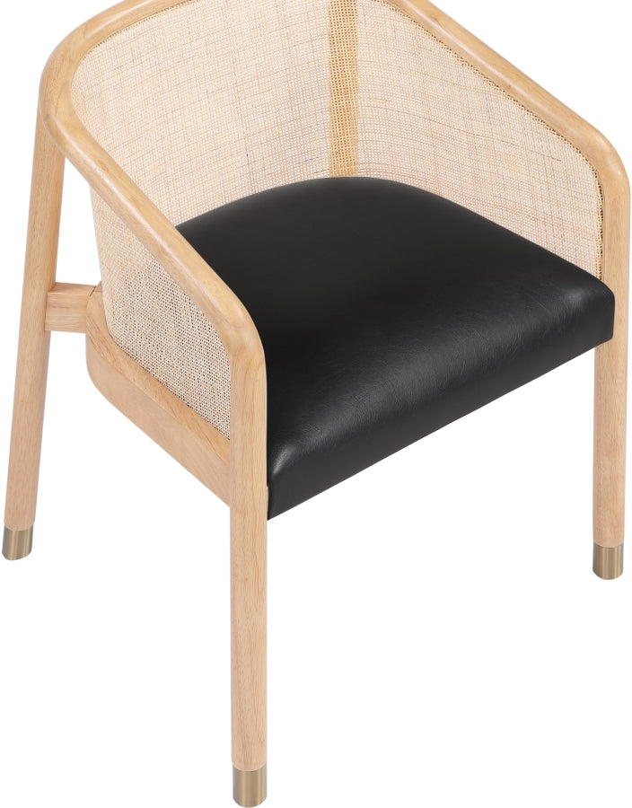 Sylvan Vegan Leather Upholstered Dining Chair in Black, Set of 2 - 77088Black-C