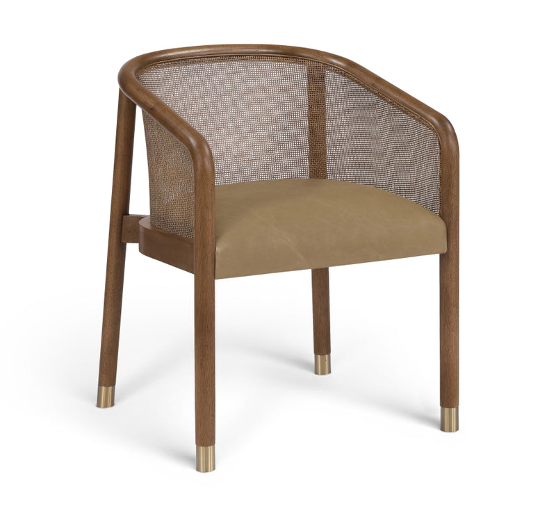 Sylvan Vegan Leather Upholstered Dining Chair in Brown, Set of 2 - 77087Brown-C