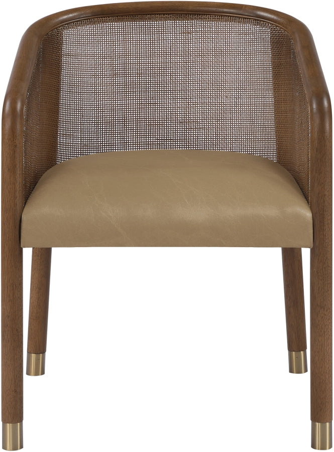 Sylvan Vegan Leather Upholstered Dining Chair in Brown, Set of 2 - 77087Brown-C
