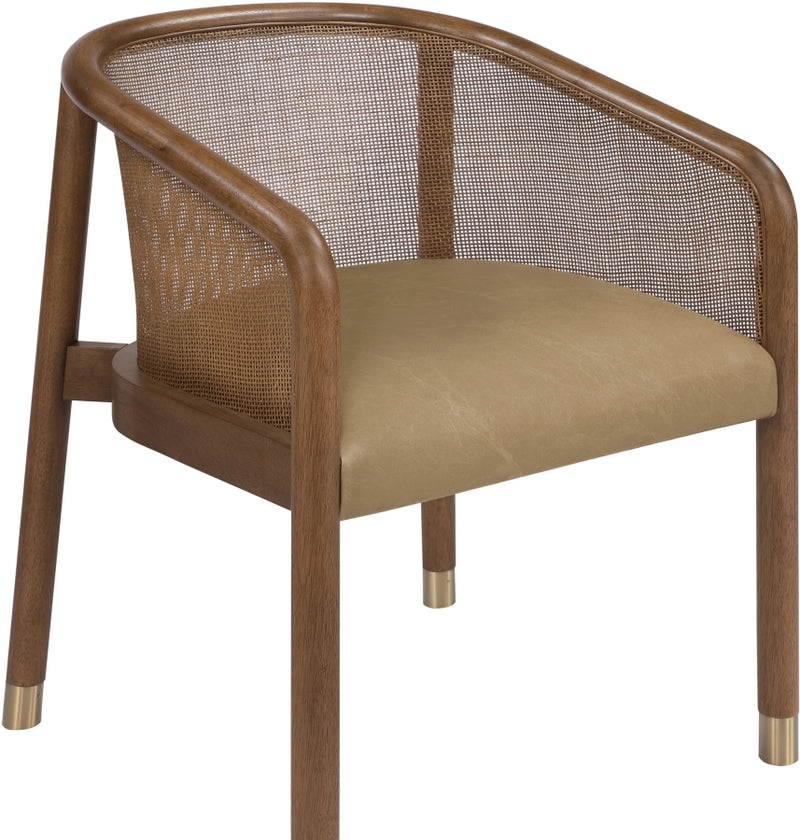Sylvan Vegan Leather Upholstered Dining Chair in Brown, Set of 2 - 77087Brown-C