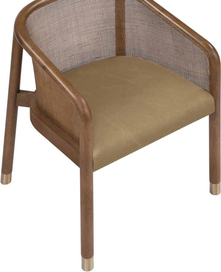 Sylvan Vegan Leather Upholstered Dining Chair in Brown, Set of 2 - 77087Brown-C