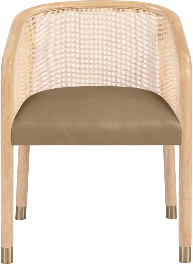 Sylvan Vegan Leather Upholstered Dining Chair in Brown, Set of 2 - 77088Brown-C