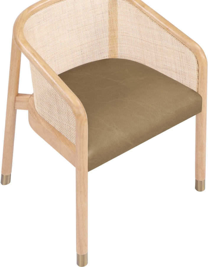 Sylvan Vegan Leather Upholstered Dining Chair in Brown, Set of 2 - 77088Brown-C