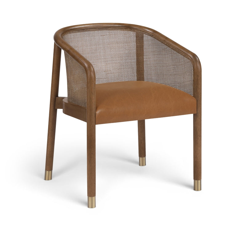 Sylvan Vegan Leather Upholstered Dining Chair in Cognac, Set of 2 - 77087Cognac-C