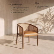 Sylvan Vegan Leather Upholstered Dining Chair in Cognac, Set of 2 - 77087Cognac-C
