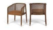 Sylvan Vegan Leather Upholstered Dining Chair in Cognac, Set of 2 - 77087Cognac-C