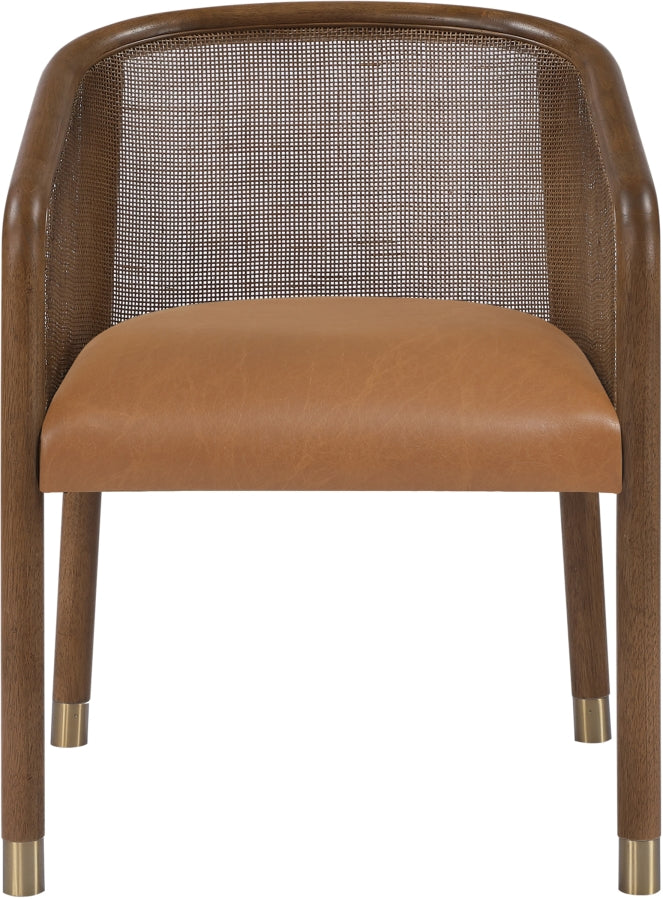 Sylvan Vegan Leather Upholstered Dining Chair in Cognac, Set of 2 - 77087Cognac-C