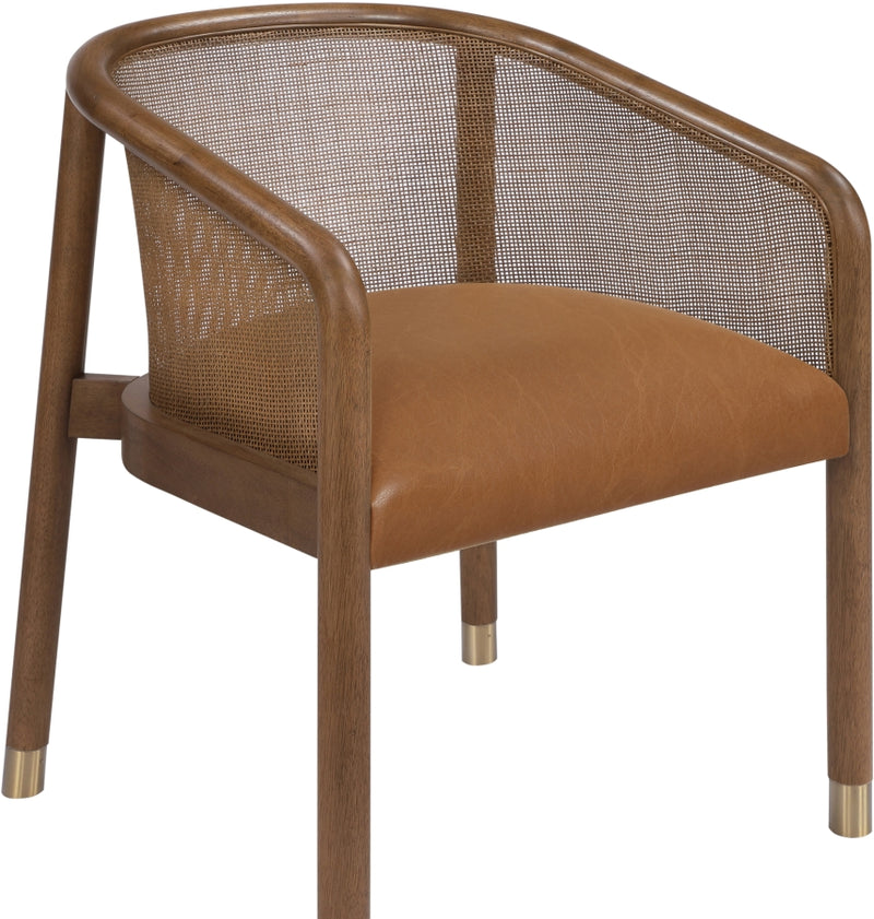 Sylvan Vegan Leather Upholstered Dining Chair in Cognac, Set of 2 - 77087Cognac-C