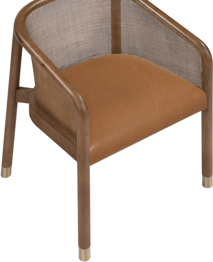 Sylvan Vegan Leather Upholstered Dining Chair in Cognac, Set of 2 - 77087Cognac-C
