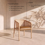 Sylvan Vegan Leather Upholstered Dining Chair in Cognac, Set of 2 - 77088Cognac-C