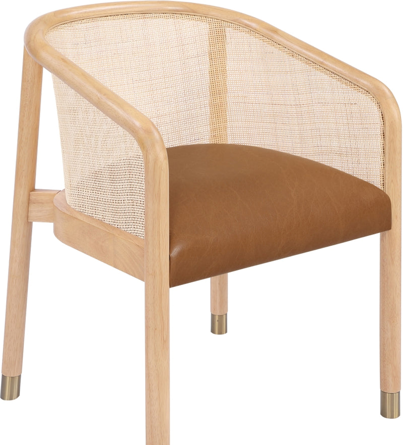 Sylvan Vegan Leather Upholstered Dining Chair in Cognac, Set of 2 - 77088Cognac-C