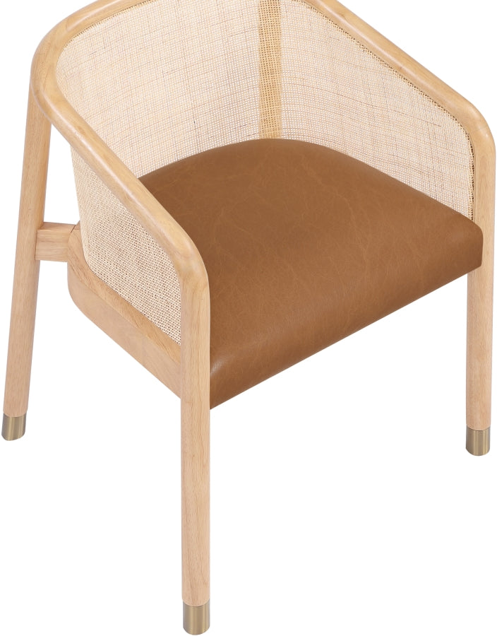 Sylvan Vegan Leather Upholstered Dining Chair in Cognac, Set of 2 - 77088Cognac-C